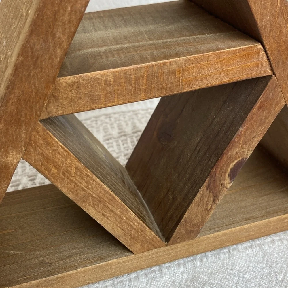 Wooden Triangle Shelf